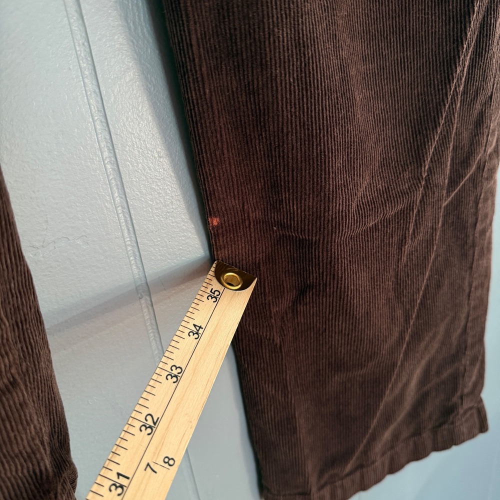 Quince Men's 34x30 Chocolate Brown Corduroy Pants READ Pleated Straight Academia - Picture 7 of 14